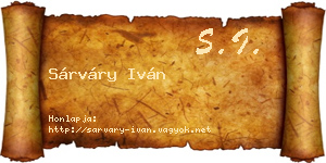 Sárváry Iván névjegykártya